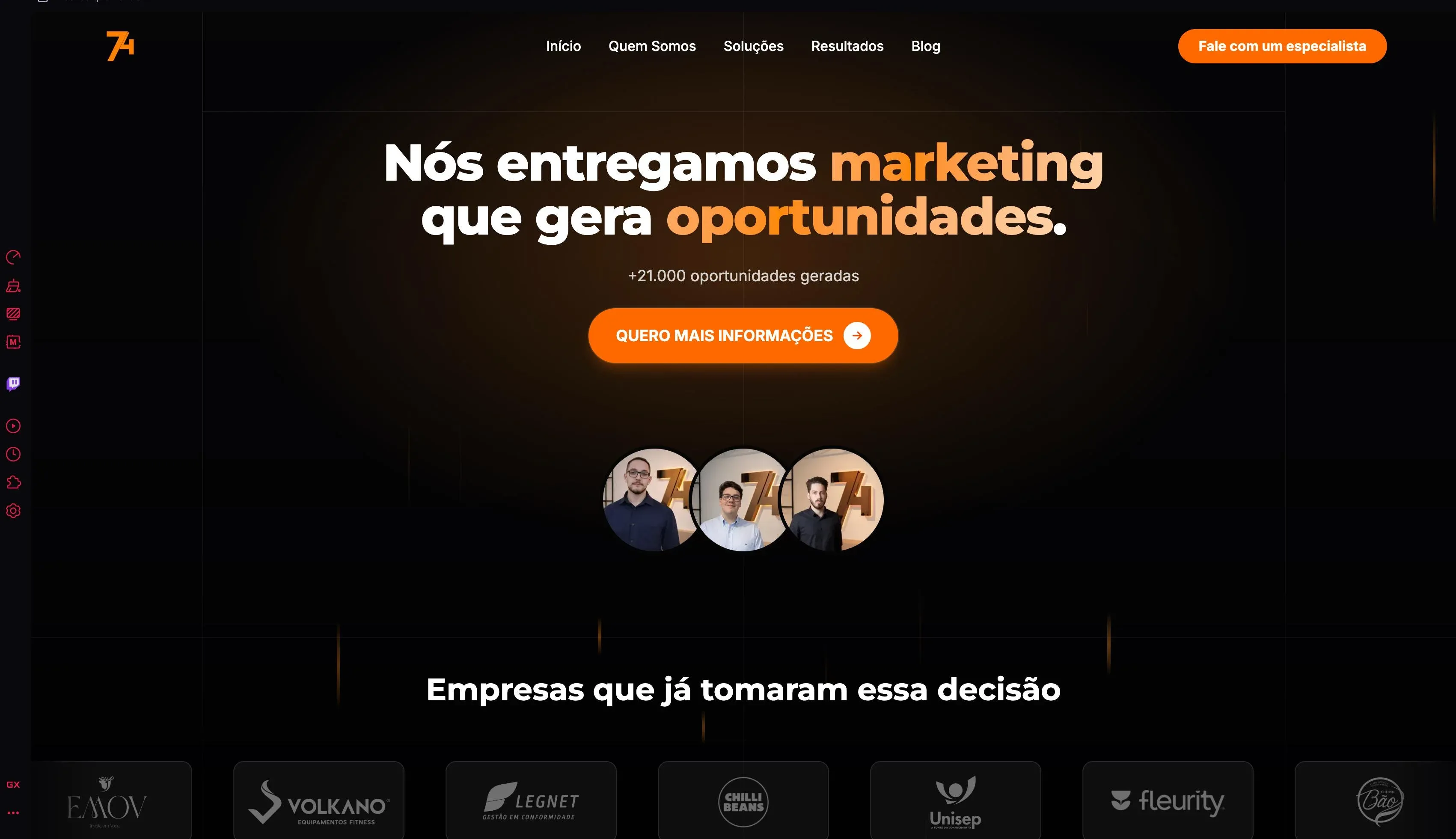 Screenshot do projeto Assessoria74 desenvolvido pela Softec Digital