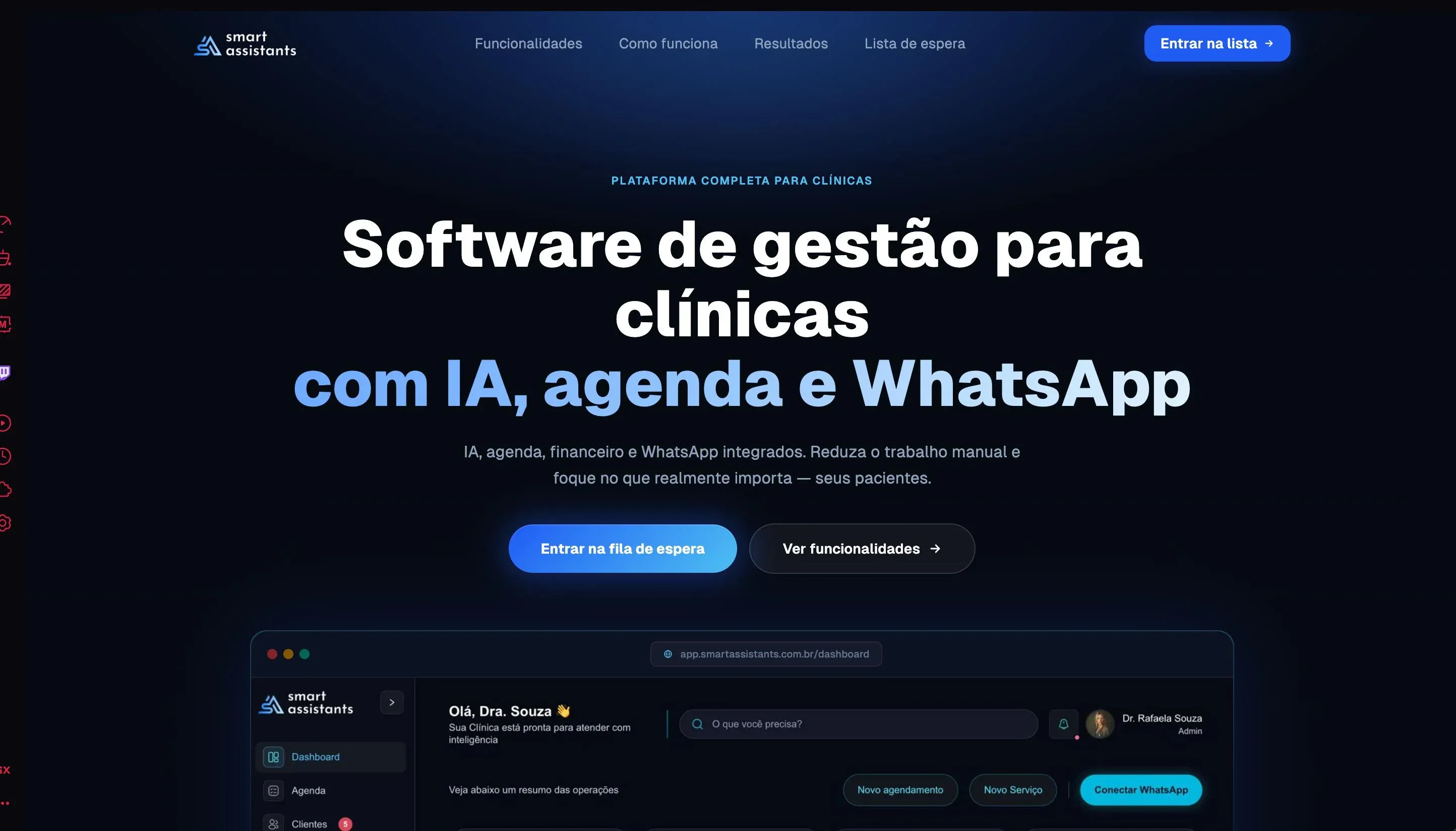 Screenshot do projeto Smart Assistants desenvolvido pela Softec Digital