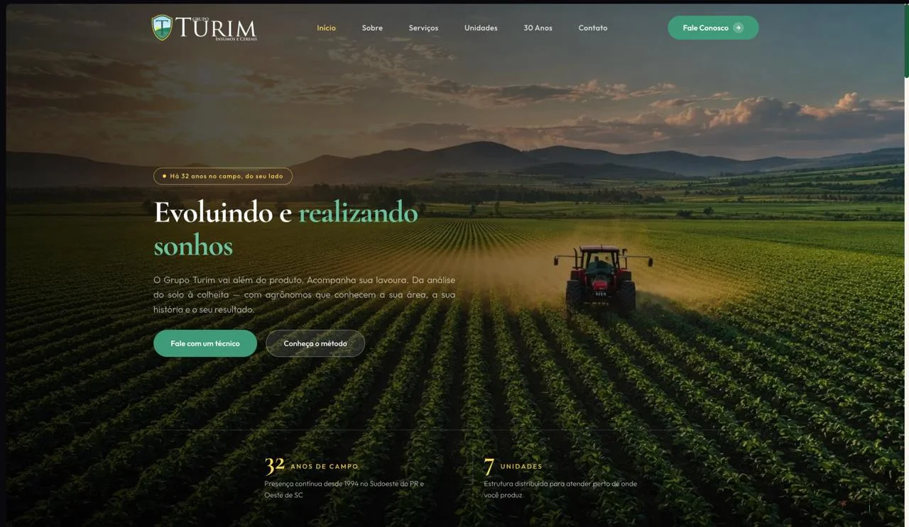 Screenshot do projeto Grupo Turim desenvolvido pela SOFTEC